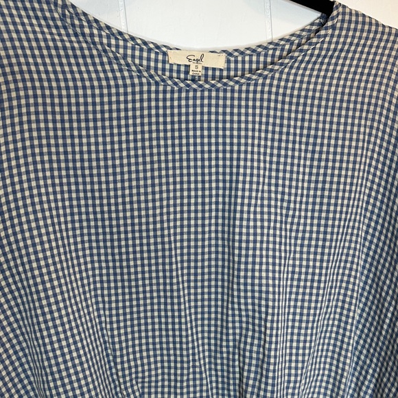 Easel Women's Blue Gingham Blouse - Picture 6 of 12